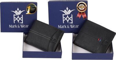 

Mark & Wear Men Black Genuine Leather Wallet(7 Card Slots), Smoky black