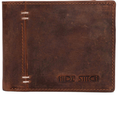 

Hidestitch Men Brown Genuine Leather Wallet(4 Card Slots), Brown-5