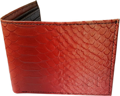 

ECLAT Men Orange Genuine Leather Wallet(8 Card Slots), Fabriziotwotonevermillonsnake