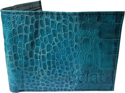 

ECLAT Men Blue Genuine Leather Wallet(8 Card Slots), Darkturquoisebluecroco