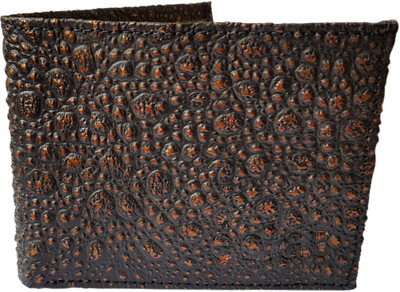 

ECLAT Men Black Genuine Leather Wallet(8 Card Slots), Blackantiqueroughtexture