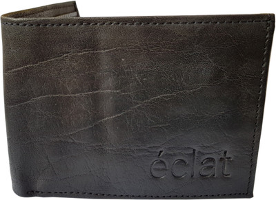 

ECLAT Men Black Genuine Leather Wallet(8 Card Slots), Charcoalblack