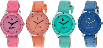 

Fighter New Stylish Multicolor Combo 249-252-250-251 Leather Watch - For Women