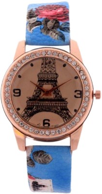 Zillion Eiffel Tower Dial Sky Blue Printed Strap Watch  - For Women   Watches  (Zillion)