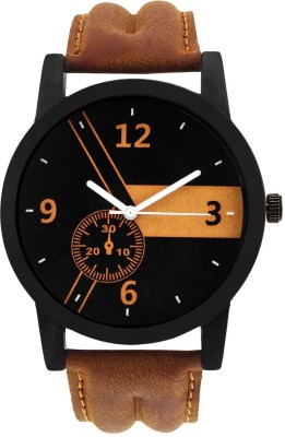 ReniSales NEW LOOK BRANDED BLACK BEIGN SLIM LEATHER STYLISH CHRONOGRAPH PATTEN WATCH Watch  - For Men   Watches  (ReniSales)