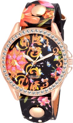 DECLASSE XYZ- FEXY FLORAL BLACK DIAL DIAMOND STUDDED party wear Watch  - For Women   Watches  (Declasse)