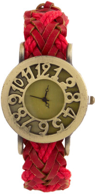 

COSMIC LEATHER RED STRAP ANALOG UNISEX WATCH Watch - For Girls