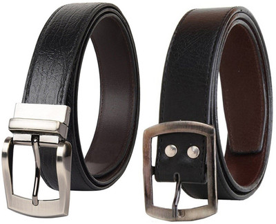 

Cyclone Men Casual Black Genuine Leather Reversible Belt