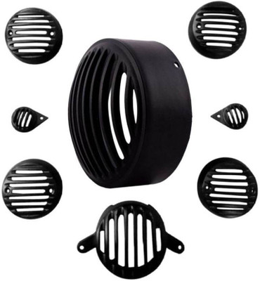

CADEAU Retro Royal Bullet Strong Metal Combo Bike Headlight Grill(Black)