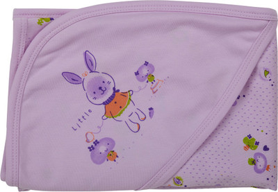 simply Printed  Hooded Baby Blanket(Cotton, Purple