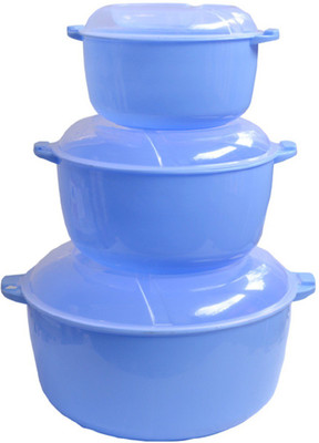 Bruzone Food Container 3pcs D10 Plastic Bowl Set(Blue, Pack of 3)