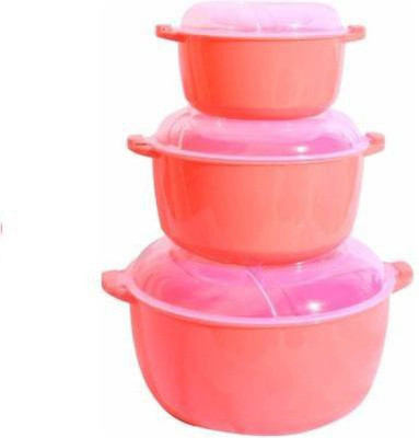 

Bruzone Food Storage 3pcs C24 Plastic Bowl Set(Pink, Pack of 3)