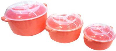 

Bruzone Cook-N-Serve High Quality 3pcs A18 Plastic Bowl Set(Pink, Pack of 3)