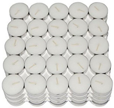 shreeaadhya long lasting Candle(White, Pack of 50)