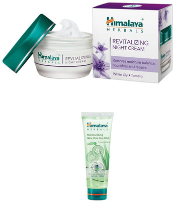 

Himalaya Revitalizing Night Cream, Moisturizing Aloe Vera Face Wash(Set of)