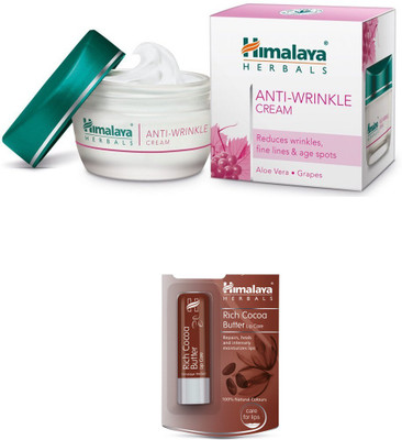 

Himalaya Anti Wrinkle Cream, Rich Cocoa Butter Lip Care(Set of 2)