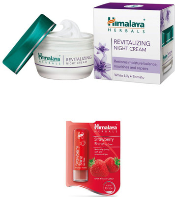 

Himalaya Revitalizing Night Cream, Strawberry Shine Lip Care(Set of)