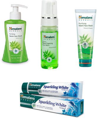 

Himalaya Purifying Neem Face Wash, Purifying Neem Foaming Face Wash, Purifying Neem Face Wash, Toothspate(Set of)