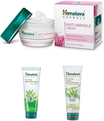 Himalaya Anti Wrinkle Cream, Purifying Neem Face Wash, Purifying Neem Peel Off Mask(Set of) Flipkart
