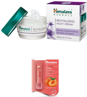 

Himalaya Revitalizing Night Cream, Peach Shine Lip Care(Set of)