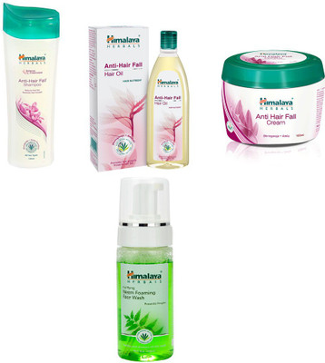 

Himalaya anti hair fall shampoo, anti hair fall oil, anti hair fall cream, neem foaming face wash(Set of)