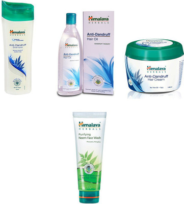 

Himalaya anti dandruff shampoo, anti dandruff hair oil, anti dandruff hair cream, neem face wash(Set of)
