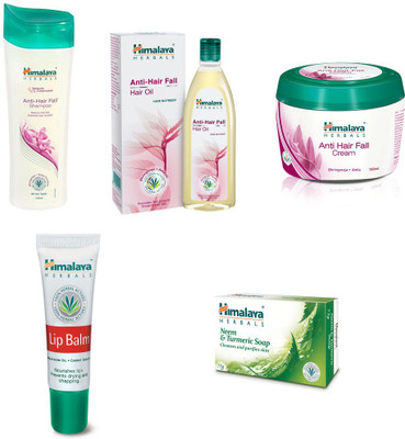 Himalaya anti hair fall shampoo, anti hair fall oil, anti hair fall cream, lip balm, soap(Set of)