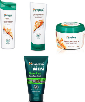 

Himalaya damage repair protein shampoo, damage repair protein conditioner, protein hair cream, pimple face wash(Set of)