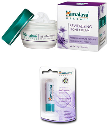 

Himalaya Revitalizing Night Cream, Natural Intensive Lip Balm(Set of)