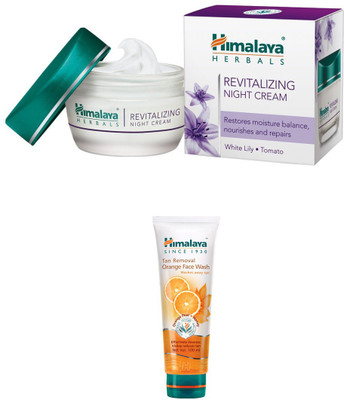 

Himalaya Revitalizing Night Cream, Tan Removal Orange Face Wash(Set of)