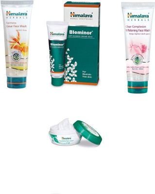 

Himalaya Fairness Kesar Face Wash, Bleminor Anti Blemish Cream, Clear Complexion Whitening Face Wash, Nourishing Skin Cream(Set of)