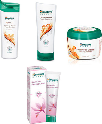 

Himalaya damage repair protein shampoo, damage repair protein conditioner, protein hair cream, fairness cream(Set of)