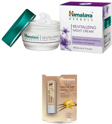 

Himalaya Revitalizing Night Cream, Natural Intensive Lip Balm(Set of)