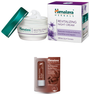 

Himalaya Revitalizing Night Cream, Rich Cocoa Butter Lip Care(Set of)