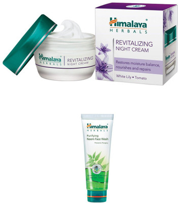 

Himalaya Revitalizing Night Cream, Purifying Neem Foaming Face Wash(Set of)