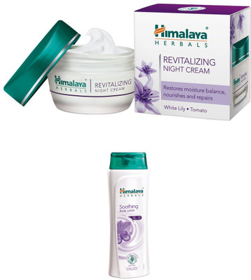 

Himalaya Revitalizing Night Cream, Soothing Body Lotion(Set of)
