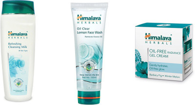 

Himalaya Refreshing Cleansing Milk, Oil Clear Lemon Face Wash, Oil Free Radiance Gel Cream(Set of)