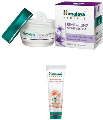 

Himalaya Revitalizing Night Cream, Deep Cleansing Apricot Face Wash(Set of)