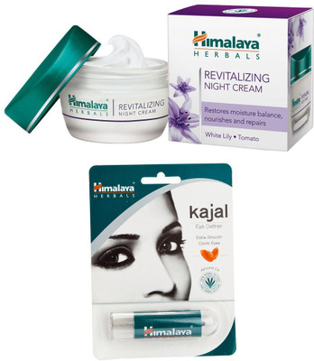 Himalaya Revitalizing Night Cream, Kajal Eye Definer(Set of)