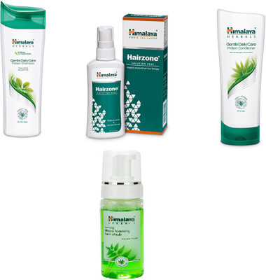 

Himalaya Gentle Daily Care Protein Shampoo, Hairzone Solution, Gentle Daily Care Protein Conditioner, Neem Foaming Face Wash(Set of)