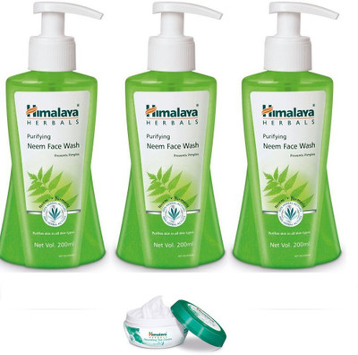 

Himalaya Purifying Neem Face Wash, Purifying Neem Face Wash, Purifying Neem Face Wash, Nourishing Skin Cream(Set of)