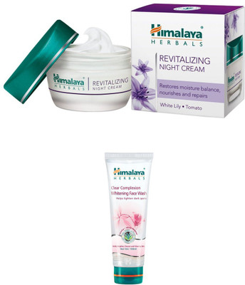 

Himalaya Revitalizing Night Cream, Clear Complexion Whitening Face Wash(Set of)