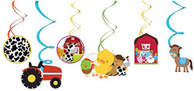 

PARTY PROPZ Multicolor SWIRLS HANGING SET OF 6/FARM HOUSE PARTY DECORATION/ FARM HOUSE PARTY SUPPLIES - 6 g