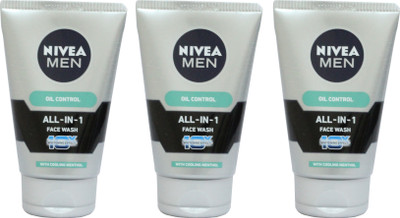 

Nivea All-in-1 Oil Control Face Wash With Cooling Menthol Combo (100 g*3) Face Wash(300 g)