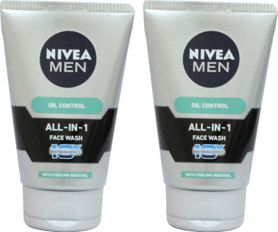 

Nivea All-in-1 Oil Control Face Wash With Cooling Menthol Combo (100g*2) Face Wash(200 g)
