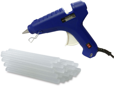

glun Blue 60 Watt ON OFF Switch Indicator With 25 Sticks Standard Temperature Corded Glue Gun(11 mm)