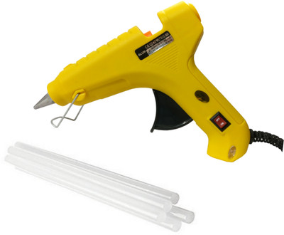 

glun Yellow 60 Watt ON OFF Switch Indicator With 5 Sticks Standard Temperature Corded Glue Gun(11 mm)