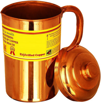 

VibeX ® Water Storage & Serving High Quality Pure Copper Jug with Lid for Health Benefits Water Jug(1.5 L)