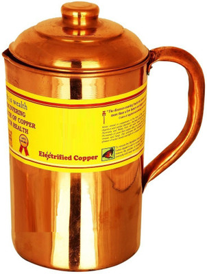 

VibeX ™ Yoga Copper Jug Pitcher, Serveware & Tableware Good Health Benefits Water Serving & Storage Water Jug(1.5 L)