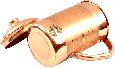 

VibeX ® Ayurvedic Healing Pure Heavy Copper Jug with Lid Handmade Indian Copper Utensils Water Jug(1.5 L)